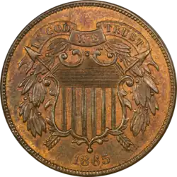 The two-cent piece as issued (1864–1873)