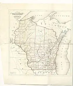 Image 601865 map Wisconsin prepared by Increase Lapham (from History of Wisconsin)