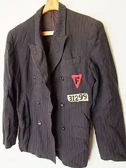 F-triangle on Buchenwald clothing of Dr. Joseph Brau^