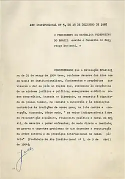 AI-5, 1968.