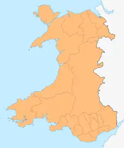 Image showing all of Wales highlighted in orange