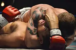 Arm triangle choke from the mount position