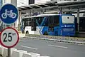 A Transjakarta bus fleet at the station. Taken on 13 June 2021