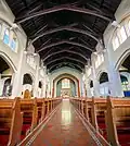Looking east in the nave of the church