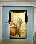 Portrait of Jimmy Carter at the National Portrait Gallery dressed in black mourning drape (December 31, 2024)