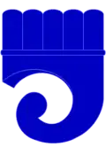 Depiction of a heraldic clarion.