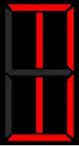 Eight-segment display displaying a D