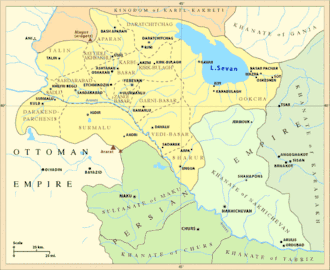 The Nakhichevan and Erivan khanates in c. 1800