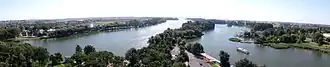 Lake Gopło in the Kuyavia region of Poland, view from the mouse tower