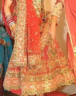Lehenga with Gota Embroidery