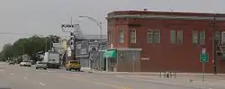 Downtown Hugo, looking northwest along U.S. Highway 40 (2012)