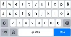 Pite Sámi (apparently faulty in iOS/iPadOS 17.2, missing đ/ŧ)