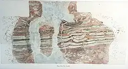 Watercolor of Glen Tilt geological exposure