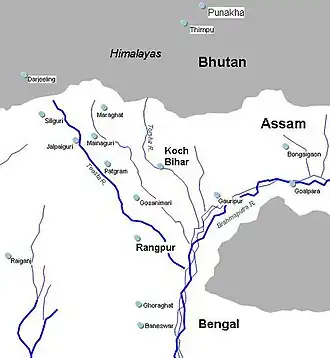 Historical map of Cooch Behar