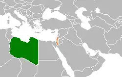 Lage von Israel und Libyen