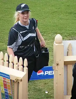 Lucy Doolan leaving a cricket field