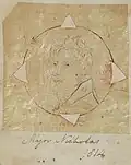 Pen and ink drawing by Henry Bone, after Lieutenant Pymm, 1814