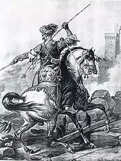An Ottoman Mamluk cavalryman from 1810, armed with a pistol.