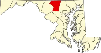 State map highlighting Carroll County