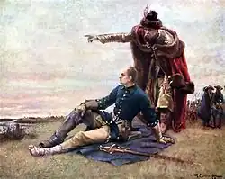 Namesake of the ship - Ivan Mazepa (right) alongside Charles XII of Sweden after defeat at the Battle of Poltava.