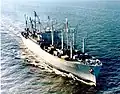 USNS Meteor (T-AKR-9) underway, date and place unknown