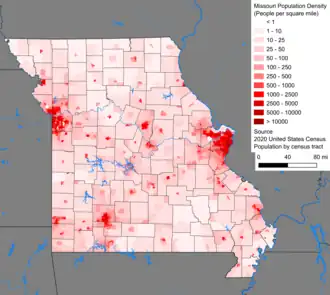 Image 15Missouri population density map (from Missouri)