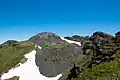 Lava dome on the summit