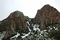 Northeast aspect with dusting of snow