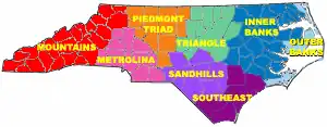 One interpretation of North Carolina's regions