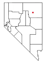 Location of Right Fork Canyon within Nevada