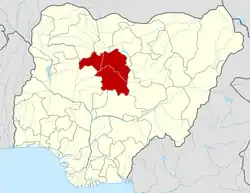 The Archdiocese of Kaduna includes the southern portion of Kaduna State which is shown here in red.