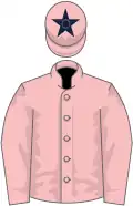Pink, dark blue star on cap