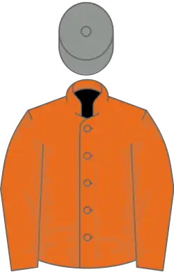 Orange, grey cap