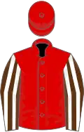 Red, brown and white striped sleeves