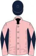 Pink, pink and dark blue diabolo on sleeves, dark blue cap