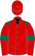 Red, dark green epaulets and armlets
