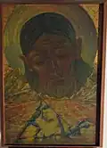 Praying for Humanity, by LVG 1945, 18" x 26" Oil on Board, Goriansky Family Collection