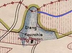 The pit site, invaded by Fourchie pond