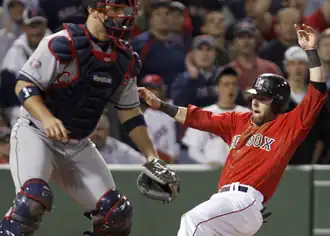 Both the Cleveland Guardians and the Boston Red Sox wear red.