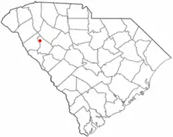 Location of Hodges, South Carolina
