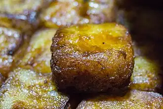 Shorbhaja is a Bengali sweet from the city of Krishnanagar, West Bengal which is made with layers of thickened milk cream, fried and then dipped in sugar syrup.