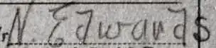 Signature Nelson E. Edwards from Fox News press card 1919