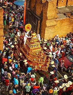 Songkran festival, Chiang Mai's ancient city wall