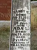 An early gravestone from the churchyard.