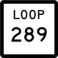 State Highway Loop 289 marker