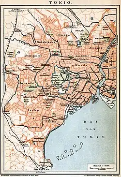 Image 42A German map of Tokyo from 1896 (from History of Tokyo)