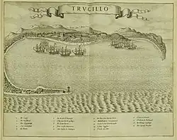 Image 65Map of the town of Trujillo from the 16th century. (from History of Honduras)