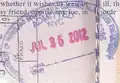 American stamp from John F. Kennedy International Airport in a U.S. Passport
