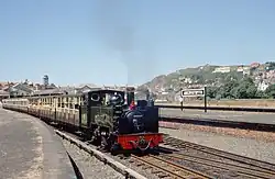 Train with No. 7 leaving Aberystwyth station